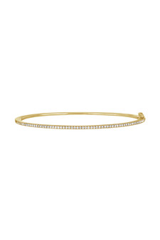 SKINNY STACKABLE DIAMOND BANGLE YG