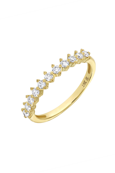 18K Yellow Gold Diamond Mykonos Stackable Ring