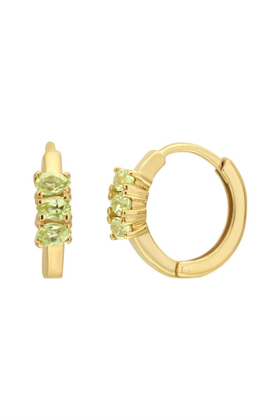 14K Yellow Gold Periodt Bony Levy Color Small Hoop Earrings