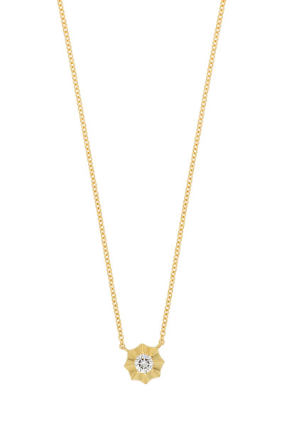 18K Yellow Gold Diamond Monaco Pendant Necklace