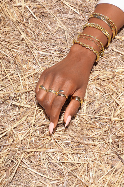 14K Yellow Gold Bony Levy Textured Chain Bracelet