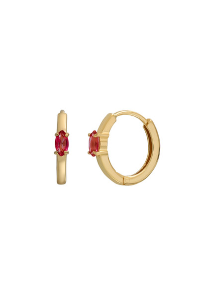 14K Yellow Gold Bony Levy Pink Topaz Hoop Earrings