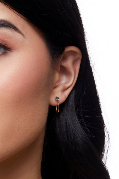 14K Yellow Gold Swiss Blue Topaz Bony Levy Color Drop Earrings