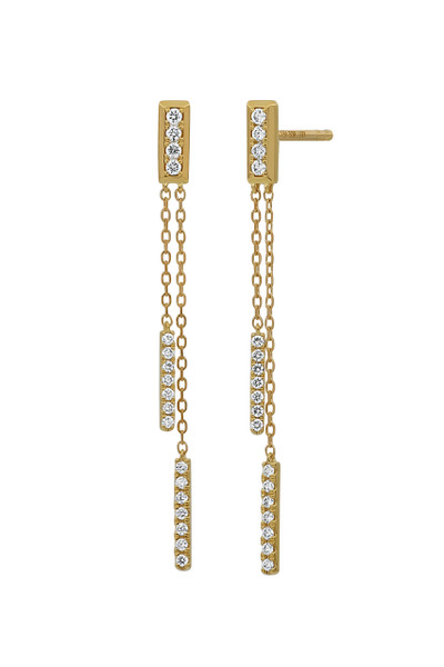 18K Yellow Gold Diamond Bardot Multi-Chain Drop Earrings 18K Yellow Gold Diamond Bardot Multi-Chain Drop Earrings