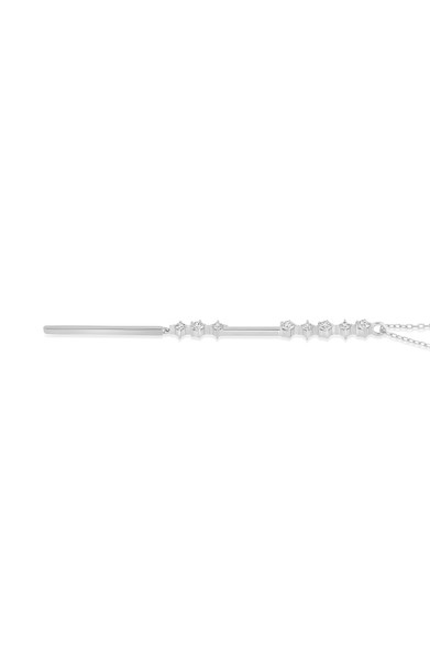 18K White Gold Natural Diamond Aviva Linear Pendant Y-Necklace