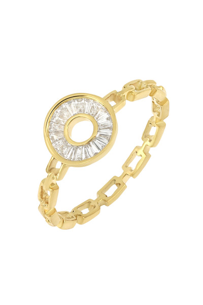 18K Yellow Gold Mini Natural Diamond Circle of Life Ring