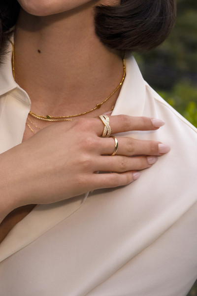 14K Yellow Gold Bony Levy Textured Stackable Ring