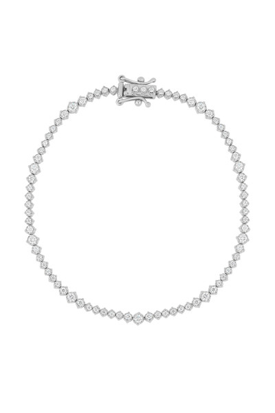 18K White Gold Natural Diamond Audrey Tennis Bracelet-