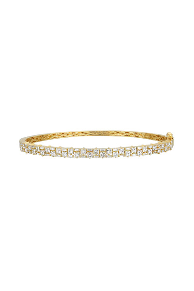 18K Yellow Gold Diamond Maya Bar Bangle