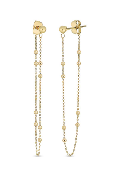 14K Yellow Gold Bony Levy Chain Loop Earrings