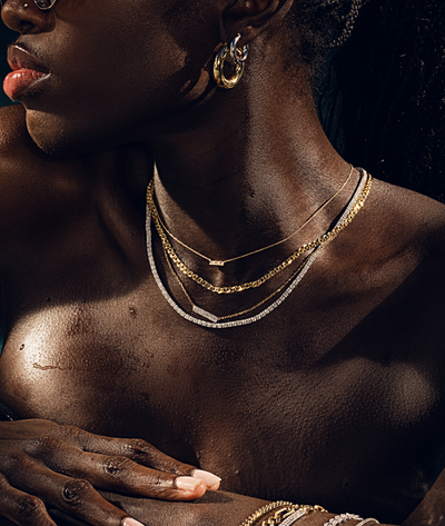 18K Yellow Gold Diamond Audrey Small Bar Pendant Necklace