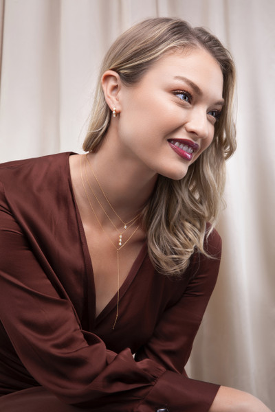 14K Yellow Gold Bony Levy Thin Y Necklace