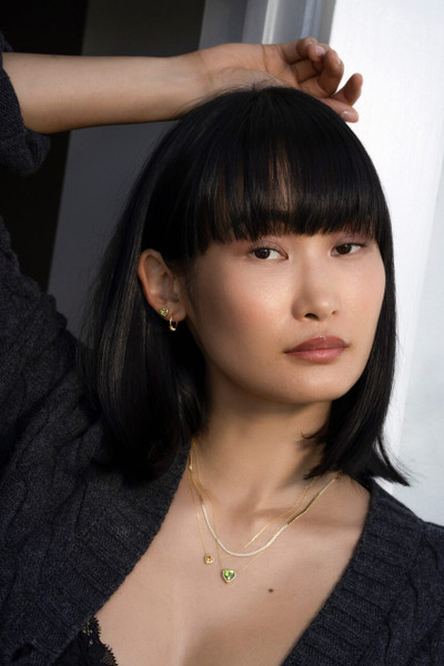 14K Yellow Gold Citrine Bony Levy Heart Pendant Necklace