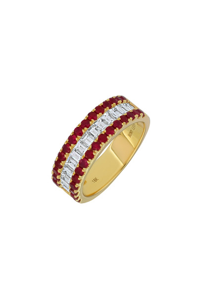 18K Yellow Gold Ruby & Diamond El Mar Statement Ring
