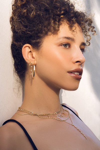 18K Yellow Gold Diamond Monaco Tennis Necklace