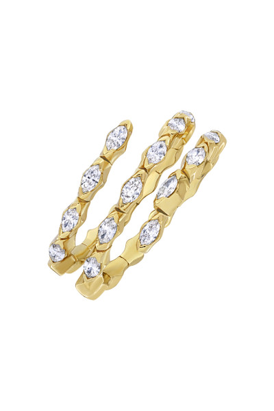 18K Yellow Gold Diamond Audrey Coil Stackable Ring