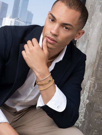 14K Yellow Gold Men's Rounded Box Chain Bracelet 14K Yellow Gold Men's Rounded Box Chain Bracelet