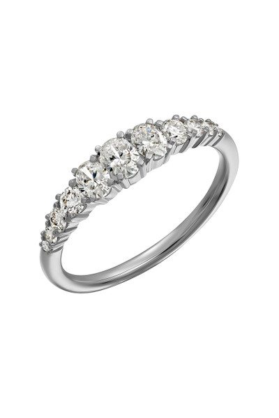 18K White Gold Graduated Diamond Audrey Stackable Ring