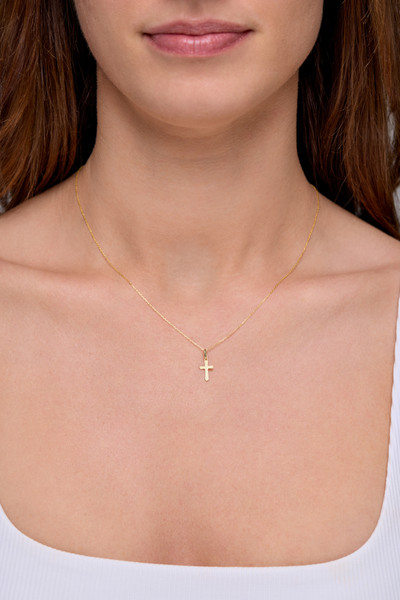 14K Yellow Gold Bony Levy Reversible Cross Pendant Necklace