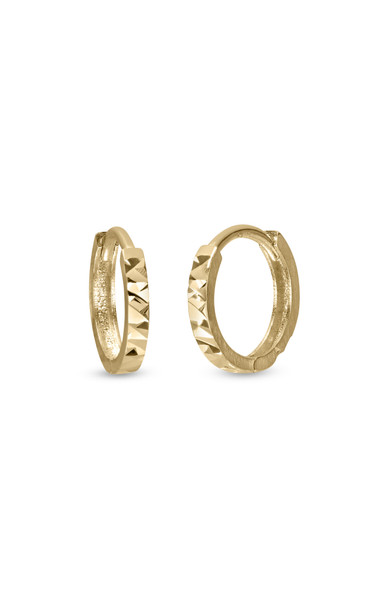 14K Yellow Gold Bony Levy Textured Huggie Earrings