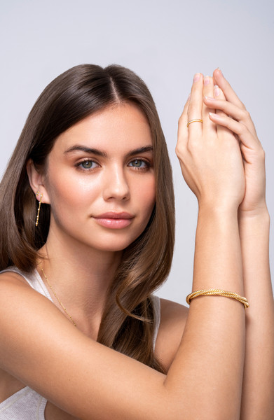 14K Yellow Gold Textured Stackable Ring