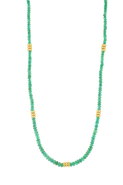 14K Yellow Gold Emerald El Mar Necklace 
