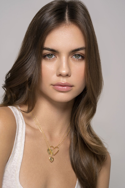 14K Yellow Gold Large Open Heart Pendant Necklace 14K Yellow Gold Large Open Heart Pendant Necklace