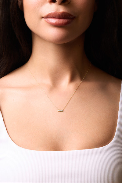 18K Yellow Gold Natural Diamond Maya Pendant Necklace