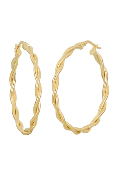14K Yellow Gold Bony Levy Twisted Hoop Earrings