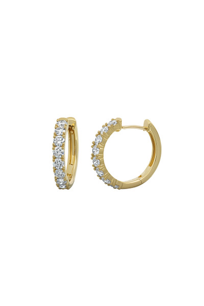 18K Yellow Gold Natural Diamond Audrey Delicate Hoop Earrings
