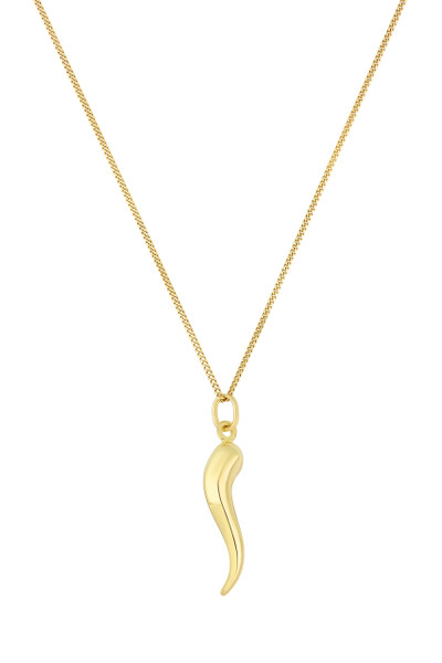 14K Yellow Gold Bony Levy Italian Horn Pendant Necklace