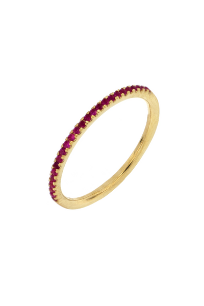 18K Yellow Gold Ruby El Mar Stackable Ring