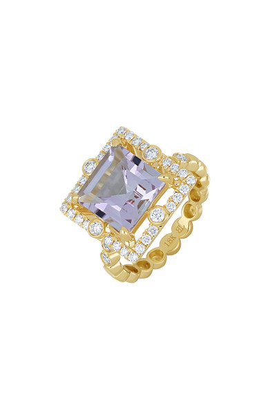 18K Yellow Gold Rose De France Iris High-Glamour Statement Ring