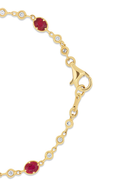 18K Yellow Gold Mixed Stones w/ Natural Diamond El Mar Station Bracelet