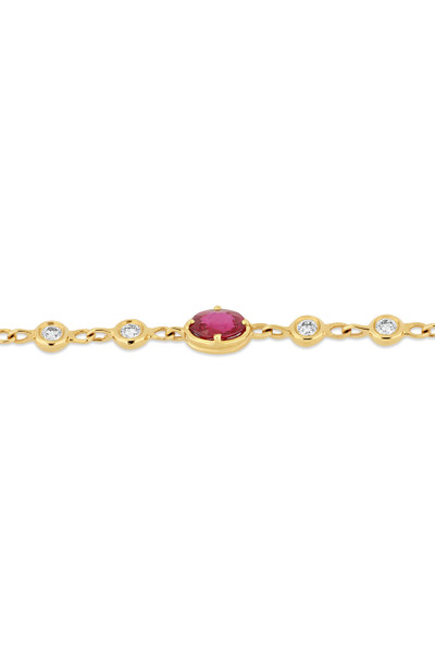 18K Yellow Gold Mixed Stones w/ Natural Diamond El Mar Station Bracelet