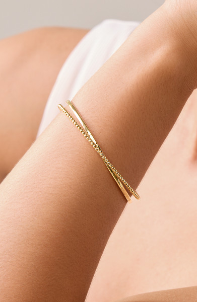 14K Yellow Gold Bony Levy Crossover Bangle Bracelet