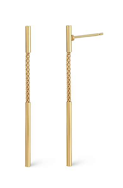 14K Yellow Gold Bony Levy  Linear Earrings