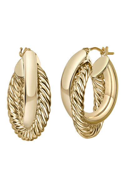 14K Yellow Gold Bony Levy  Hoop Earrings