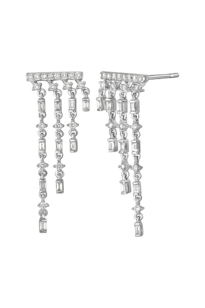 18K White Gold Diamond Gatsby Drop Earrings