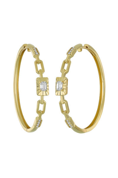 18K Yellow Gold Diamond Varda Delicate Hoop Earrings