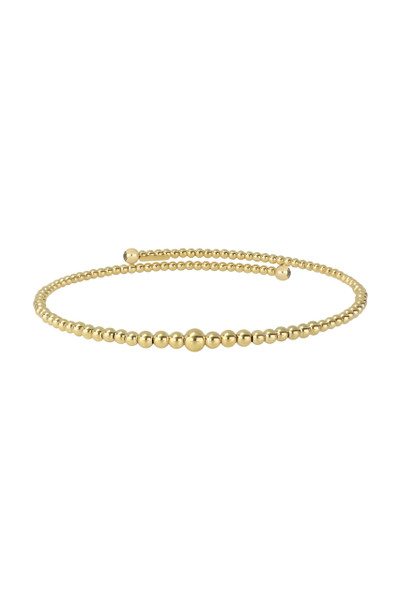 14K Yellow Gold Bony Levy Graduated Beaded Wrap Bangle Bracelet 14K Yellow Gold Bony Levy Graduated Beaded Wrap Bangle Bracelet