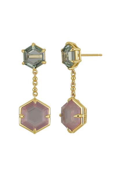14K Yellow Gold Amethyst Drop Earrings 14K Yellow Gold Amethyst Drop Earrings