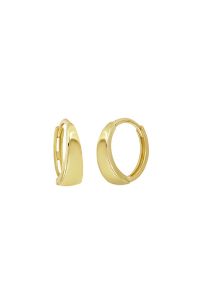 14K Yellow Gold Graduated Huggie Hoop Earrings