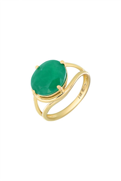 14K Yellow Gold Emerald El Mar Oval Ring 14K Yellow Gold Emerald El Mar Oval Ring