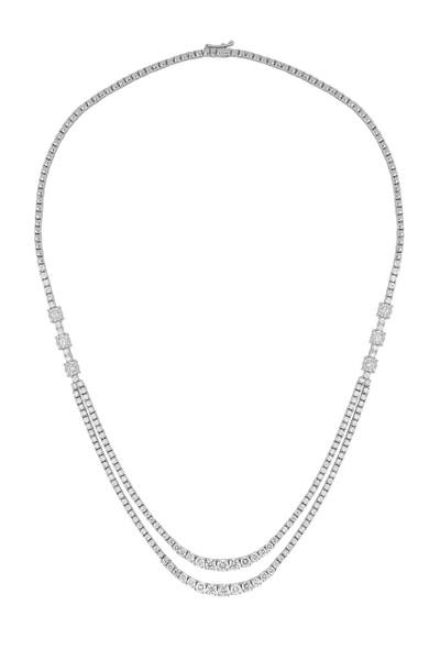 18K White Gold Diamond Luxe Two-Row Necklace