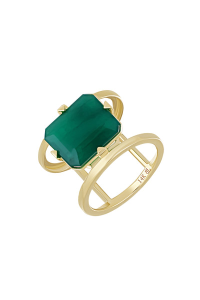 14K Yellow Gold Emerald El Mar Emerald Cut Ring 14K Yellow Gold Emerald El Mar Emerald Cut Ring