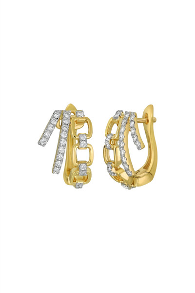 18K Yellow Gold Diamond Varda Exquisite Hoop Earrings 18K Yellow Gold Diamond Varda Exquisite Hoop Earrings