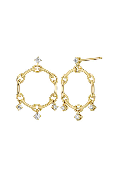 18K Yellow Gold Natural Diamond Varda Delicate Drop Earrings