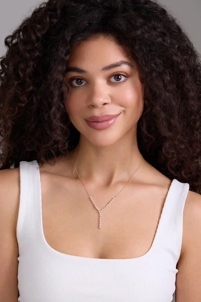 18K Yellow Gold Natural Diamond Getty Dazzling Y-Neck Necklace
