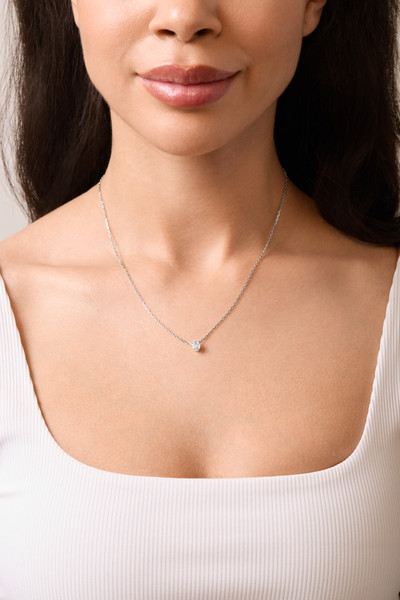 18K White Gold Natural Diamond Maya Cluster Pendant Necklace